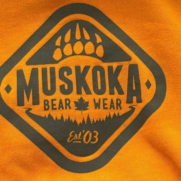 Muskoka Bear Wear Yellow Unisex Youth Large Cozy Comfortable Hoodie - Picture 3 of 10